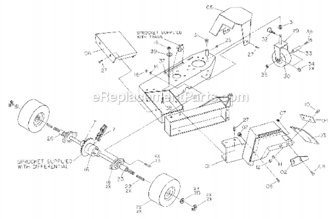 Wheel_Drive_And_Guard_Assembly Diagram and Parts List for 800  Little Wonder Edger